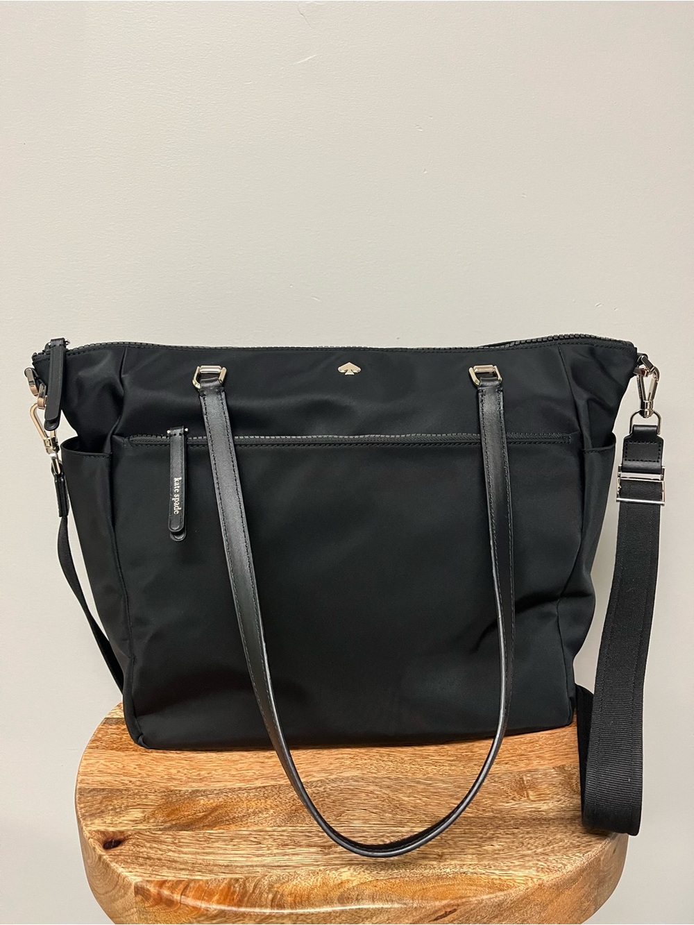 Kate Spade Black Nylon Large Tote / Crossbody